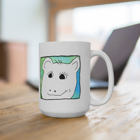 Smiling Hippo Ceramic Mug 15oz - Smiling Helps