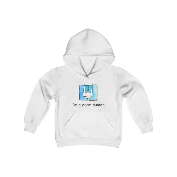Galactic Cat Youth Hooded Sweatshirt - Be a good human