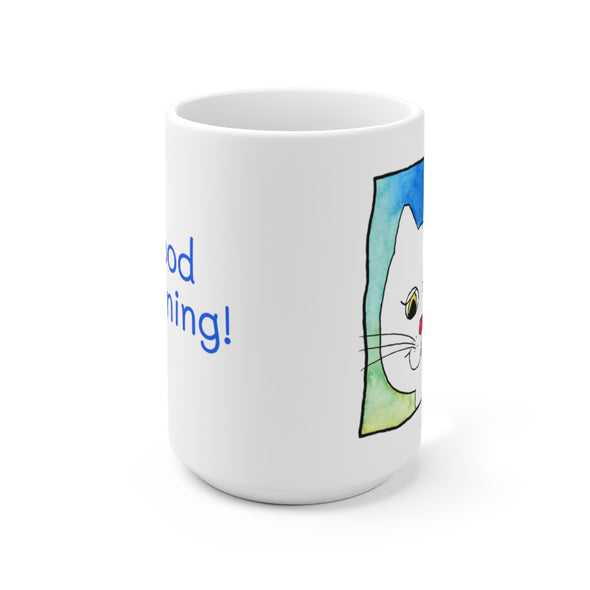 Happy Cat Ceramic Mug 15oz - Good Morning!