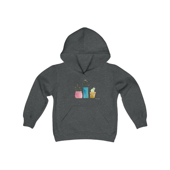 Youth Hooded Sweatshirt - 3 Cute Flower Containers