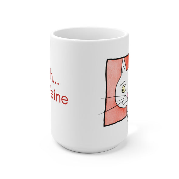 Wired Cat Ceramic Mug 15oz - Ahh... Caffeine
