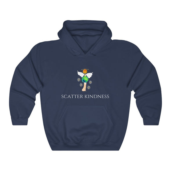 Heavy Blend Hooded Sweatshirt with Angel Healing the Earth - Scatter Kindness