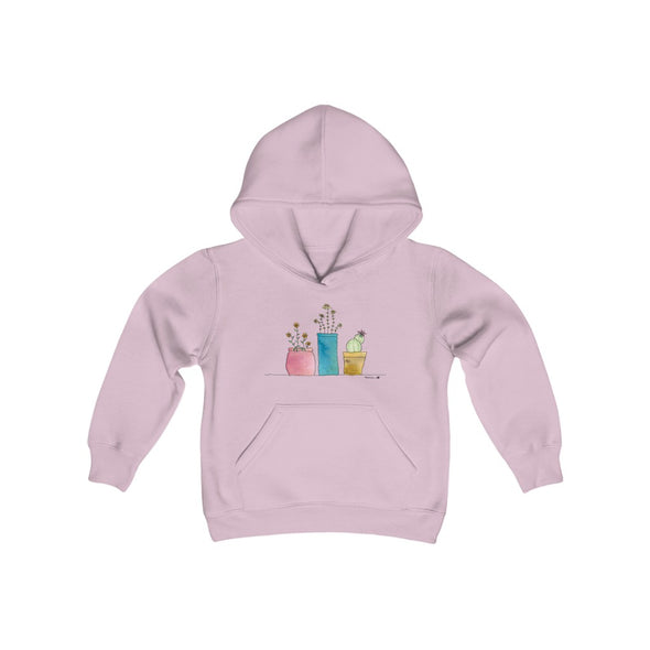 Youth Hooded Sweatshirt - 3 Cute Flower Containers
