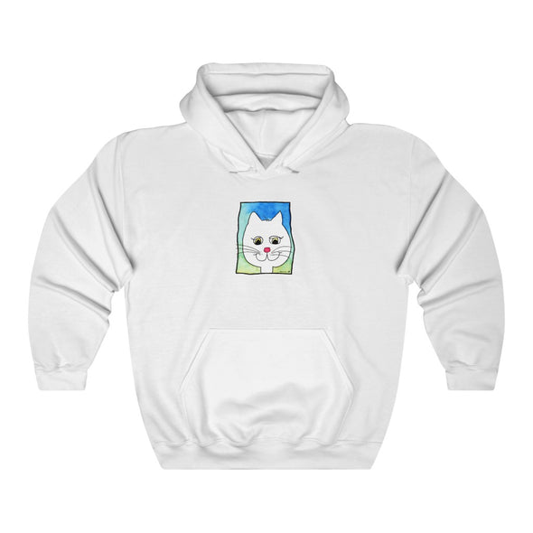 Heavy Blend Hooded Sweatshirt with Happy Cat!