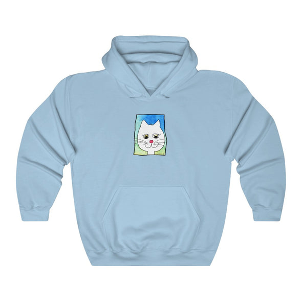 Heavy Blend Hooded Sweatshirt with Happy Cat!