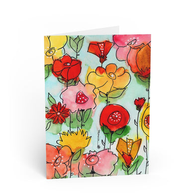 Red and Yellow Flowers Greeting Card