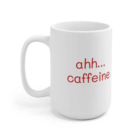 Wired Cat Ceramic Mug 15oz - Ahh... Caffeine