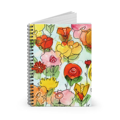Flower-covered Spiral Notebook - lined pages