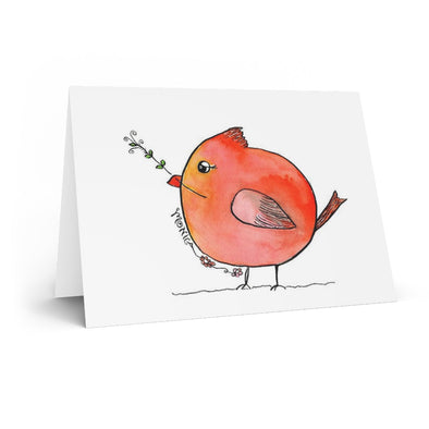 Round Cardinal Greeting Card