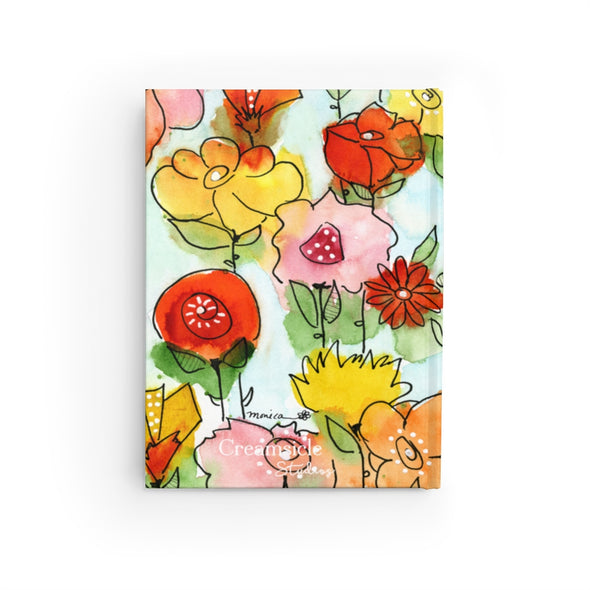 Flower-covered Journal - lined pages