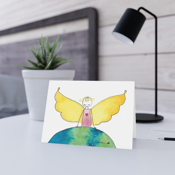 Angel Healing the Earth Greeting Card